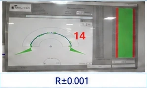 NS MRBH 230 R0.15*0.5 sample 14 measurement screenshot showing R±0.001